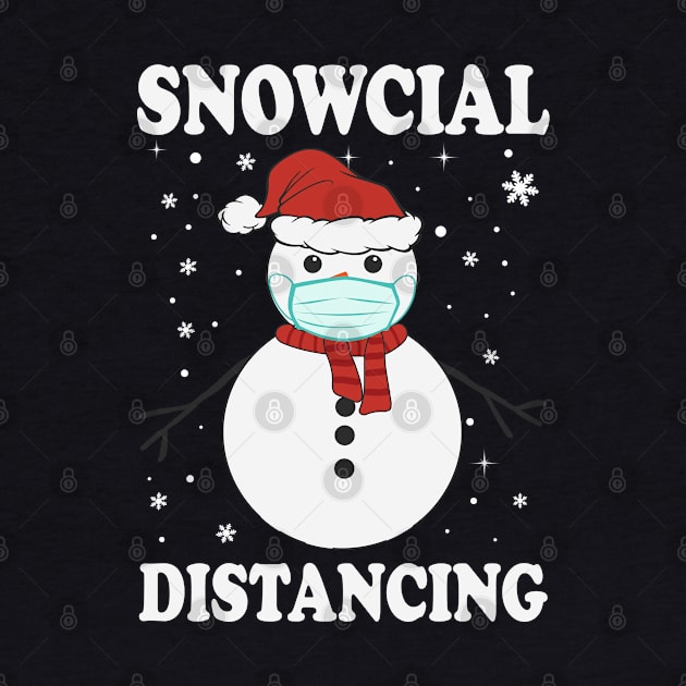 Snowcial Distancing Christmas Funny social distancing by DragonTees